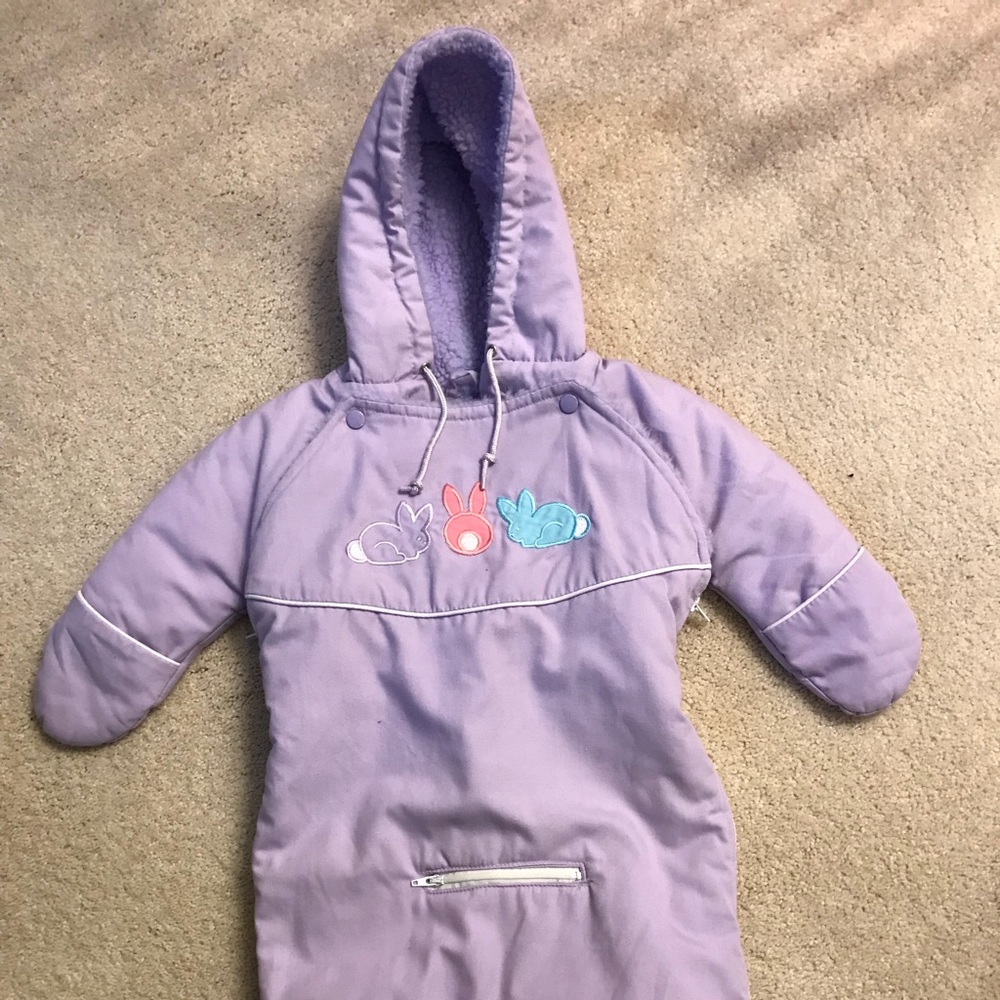 Purple Baby Girl Winter Car Seat Coat/Bunting